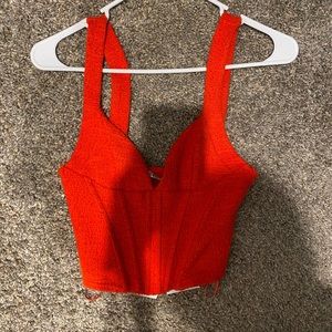 Zara red corset top